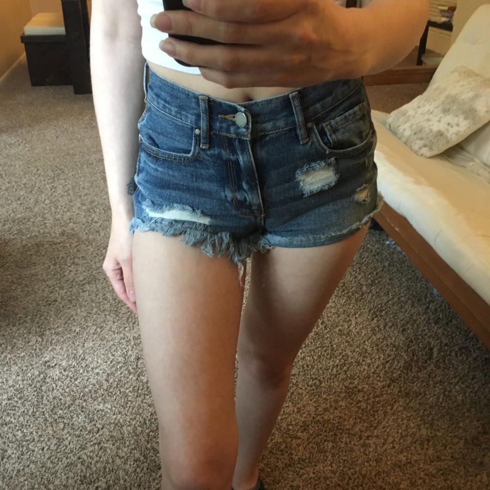 Pacsun distressed fringe shorts